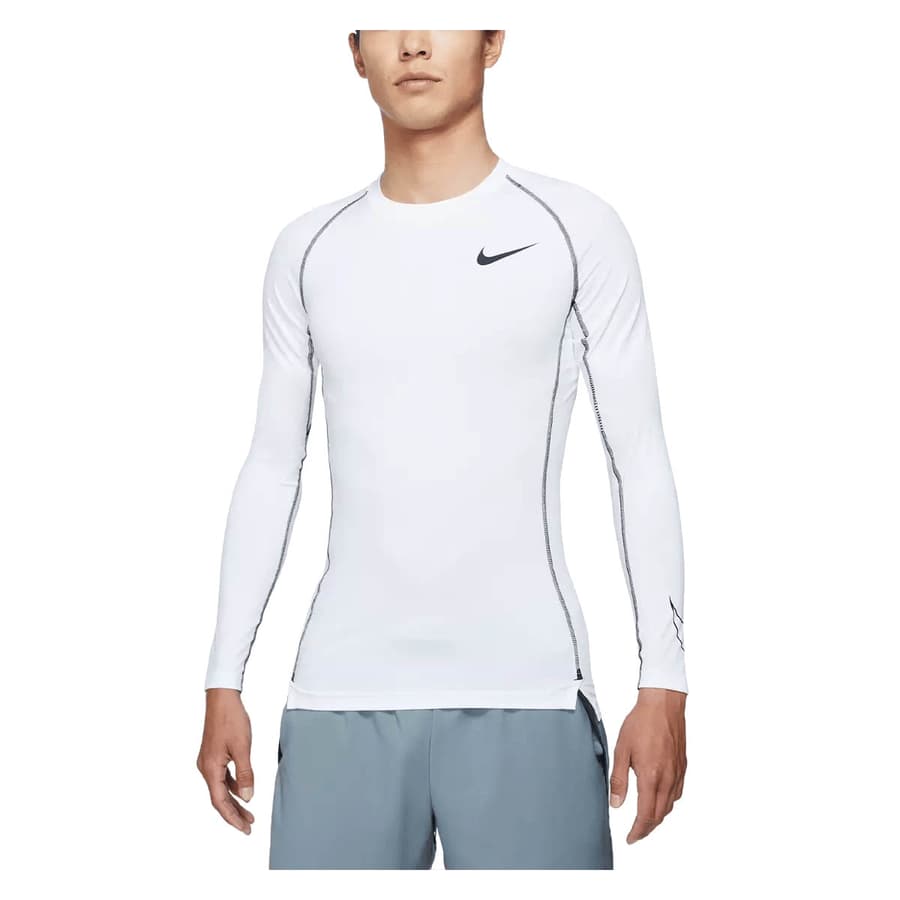 Nike Funktionsshirt Longsleeve Pro Tight Fit weiß/schwarz, Gr. M